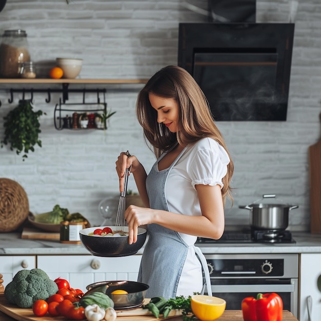 Persoană gătește în bucătărie